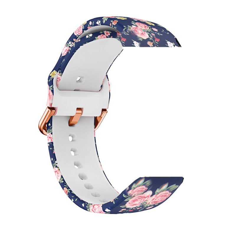 Mønsterudskrivning Blød silikone Smart urrem udskiftning 19 mm til Xiaomi Haylou LS01 Mønsterudskrivning Blød silikone Smart urrem udskiftning 19 mm til Xiaomi Haylou LS01